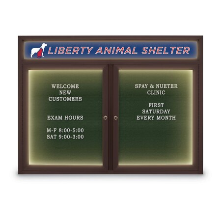 United Visual Products Indoor Enclosed Combo Board, 42"x32", Gold Frame/Blue & Blue Spruce UVCB4232G-BLUE-BLSPRU